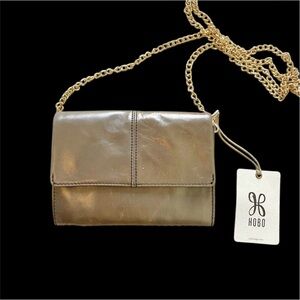 NEW Hobo Jetty Leather Chain Strap Crossbody in Taupe Shadow